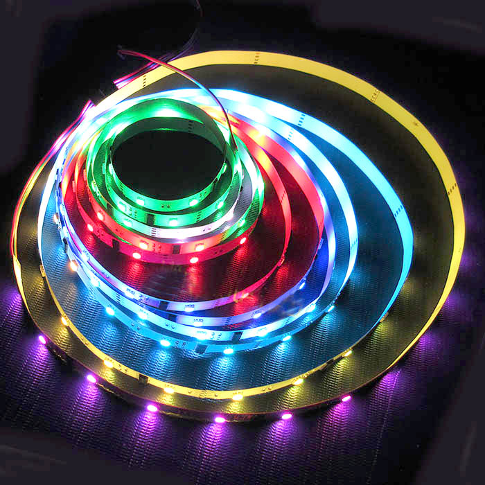 DMX512 RGB DC12V 150 LEDs Digital LED Strip Light with Built-in 485 Programmable Parallel Signal Breakpoint Resume, Matrix Control,16.4feet/roll DMX512 RGB DC12V 150 LEDs Digital LED Strip Light with Built-in 485 Programmable Parallel Signal Breakpoint Resume, Matrix Control,16.4feet/roll